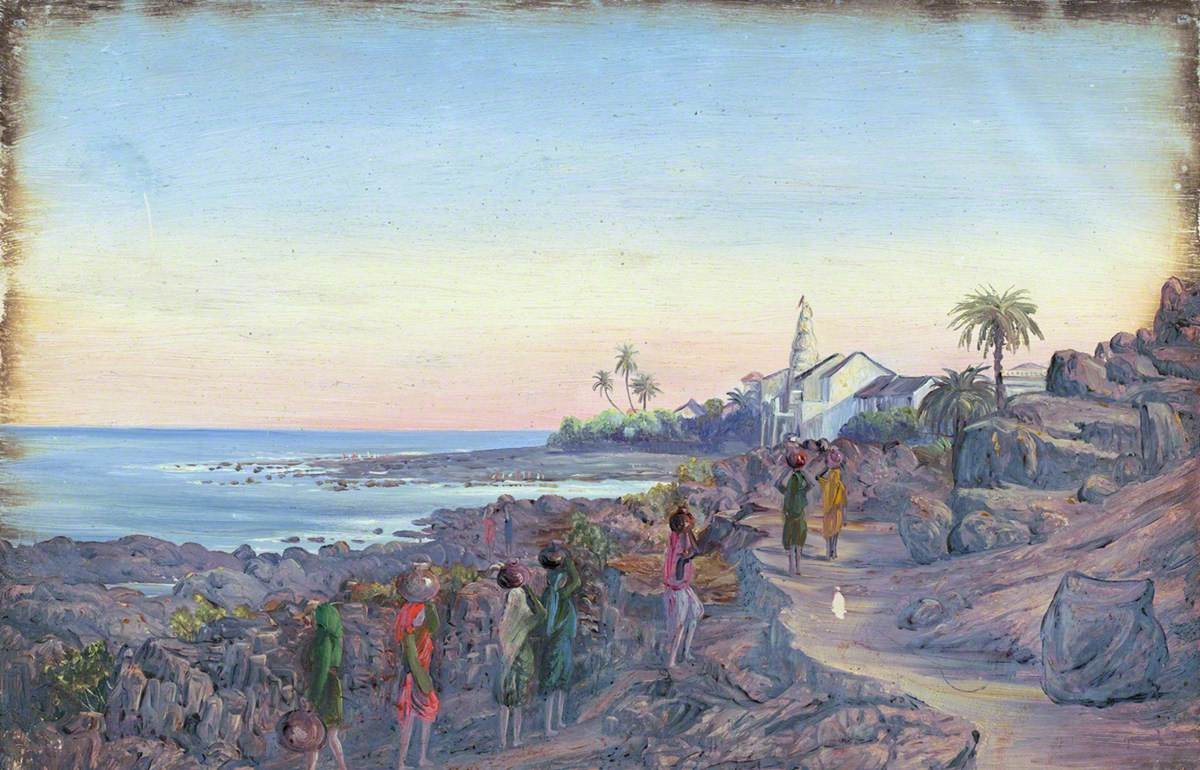 Figura 36 - Panorama de Malabar Point, Bombay (Mumbai), com vista do promontório litorâneo rochoso da costa ocidental de Mumbai.